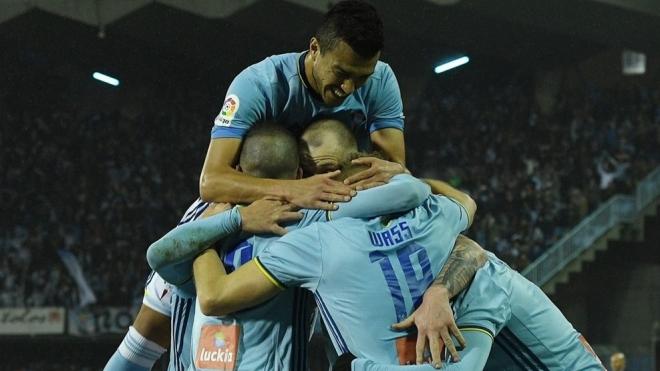 Así celebraba el Celta el gol de Aspas al Krasnodar (Foto: UEFA).