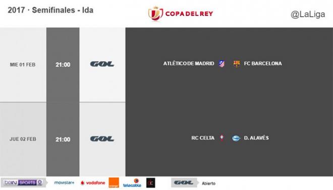 Horario de la ida de semifinales. (Foto: LaLiga).