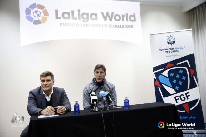 Berizzo, en la rueda de prensa de Uruguay (Foto: LaLiga).