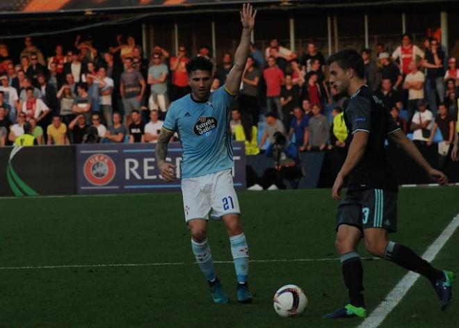 Carles Planas, durante un encuentro con el Celta.