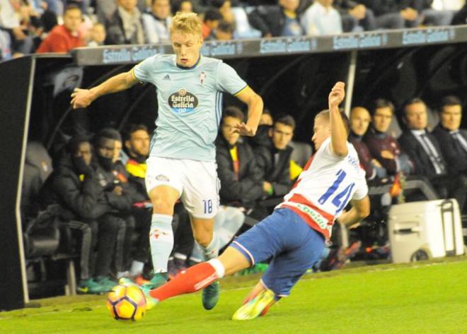 Wass, durante un partido con el Celta (Foto: E.A.).