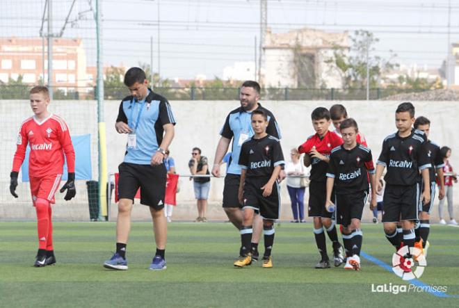 Los jugadores del Celta, antes de un partido (Foto: LaLiga).