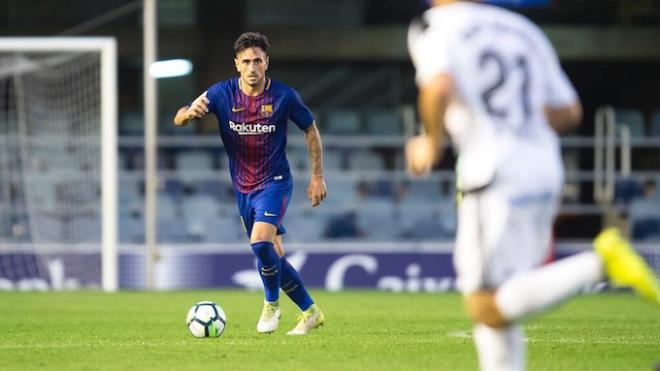 Costas, durante un partido con el Barça B (Foto: FCB).