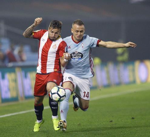 Lance del partido de la primera vuelta entre el Girona y el Celta.