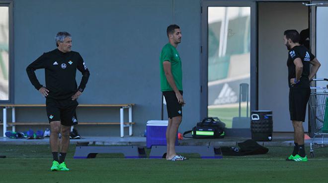 Feddal, junto a Setién, en una sesión (Foto: Kiko Hurtado).