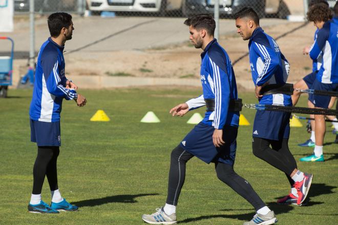 El equipo aragonés prepara el partido en Córdoba (Foto: Dani Marzo).