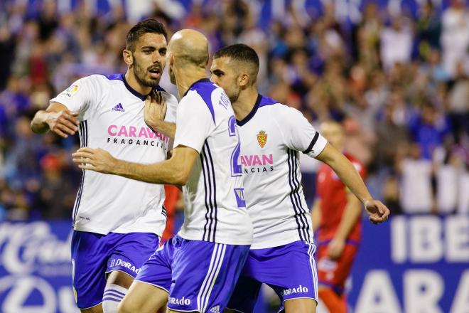 Borja Iglesias celebrando su gol (Foto: Dani Marzo).