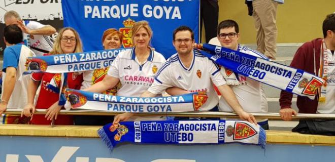 La afición del Real Zaragoza en Reus (Foto: RZ).
