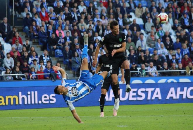 La expulsión de Quique González en un Dépor - Málaga.