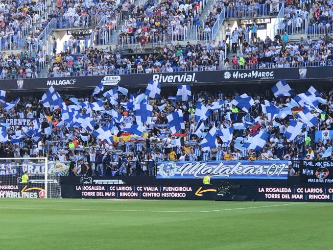 Imagen de la Grada de Animación de La Rosaleda.