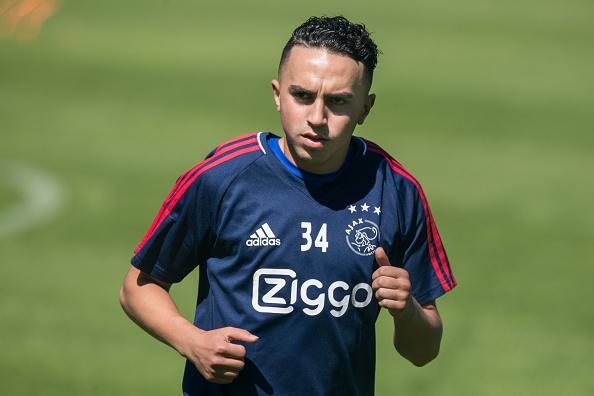 Nouri, en un entrenamiento con el Ajax.
