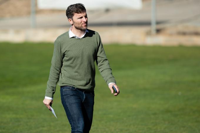 Lalo Arantegui, en un entrenamiento del Real Zaragoza (Foto: Dani Marzo).