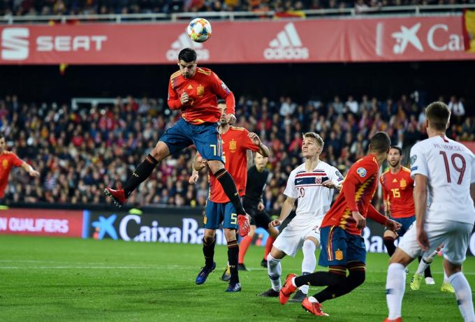 Álvaro Morata, en un partido de España ante Noruega en 2019 (Foto: UEFA).