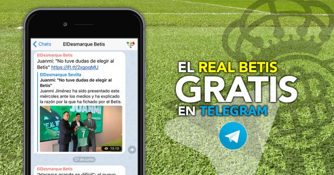 ElDesmarque te envía lo mejor del Betis gratis por Telegram.