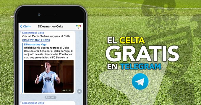 ElDesmarque te envía lo mejor del Celta gratis por Telegram.