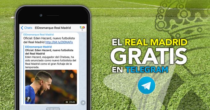 ElDesmarque te envía lo mejor del Real Madrid gratis por Telegram.
