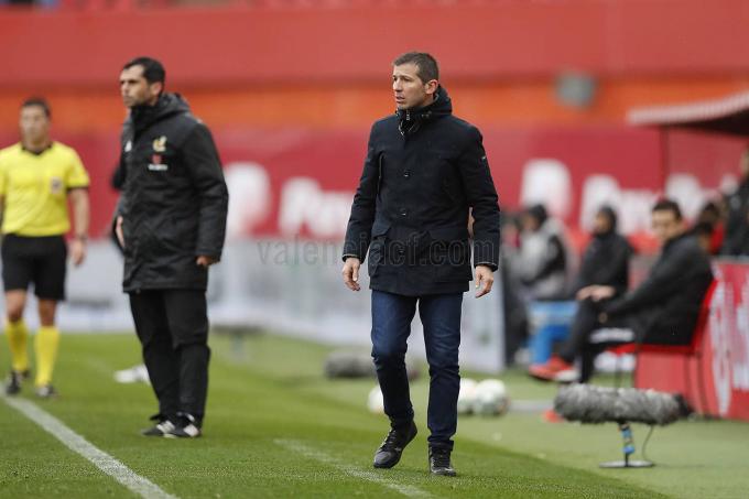 Albert Celades durante el Mallorca-Valencia (Foto: Lázaro de la Peña / VCF)