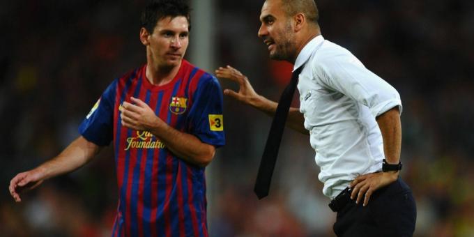 Messi y Guardiola en un partido del FC Barcelona (foto:EFE).
