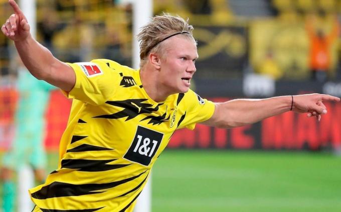 Erling Braut Haaland celebra un gol con el Borussia Dortmund (Foto: EFE).