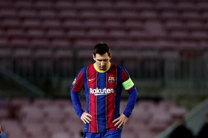 Leo Messi, lamentándose tras la derrota ante la Juve (Foto: EFE).