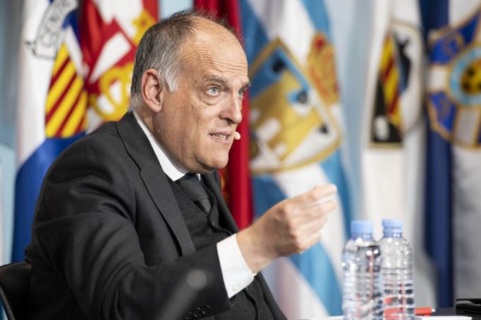 Javier Tebas, durante una intervención en LaLiga.