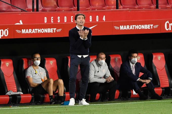 Marcelino, durante una de sus últimas visitas al Sánchez-Pizjuán (Foto: Kiko Hurtado).