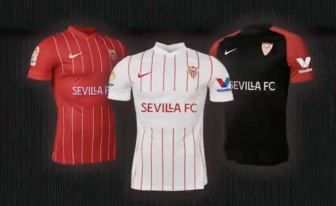 Nuevas camisetas del Sevilla para la temporada 2021-22.