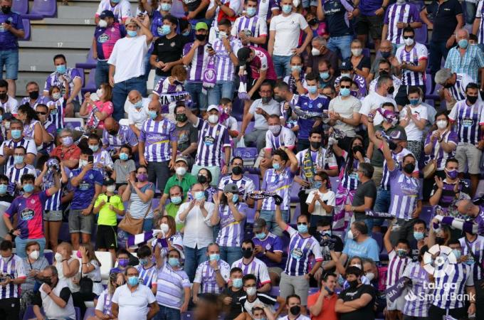 La afición celebra el gol de Javi Sánchez ante el Real Zaragoza (Foto: LaLiga).