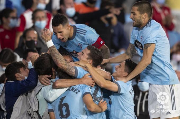 Celebración del gol de Denis Suárez (Foto: LaLiga).