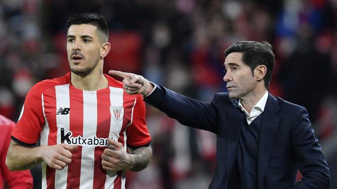 Marcelino y Yuri en Copa ante el Barça (Foto: Athletic Club).