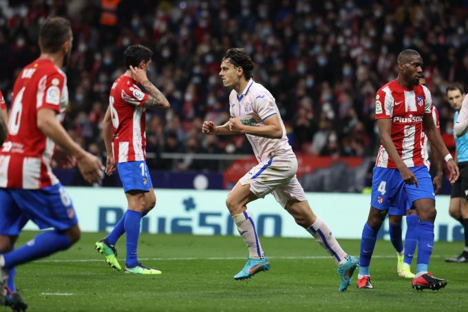 Enes Unal celebra un gol ante el Atlético de Madrid (FOTO: EFE).