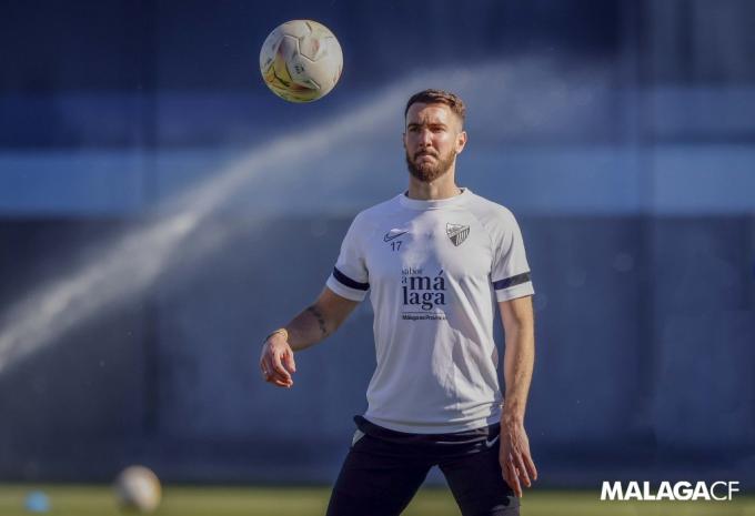 Peybernes, durante un entrenamiento del Málaga (Foto: MCF).