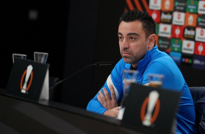Xavi en sala de prensa (Foto: Cordon Press).