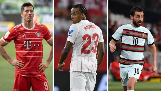 Robert Lewandowski, Jules Koundé y Bernardo Silva, objetivos de Joan Laporta.