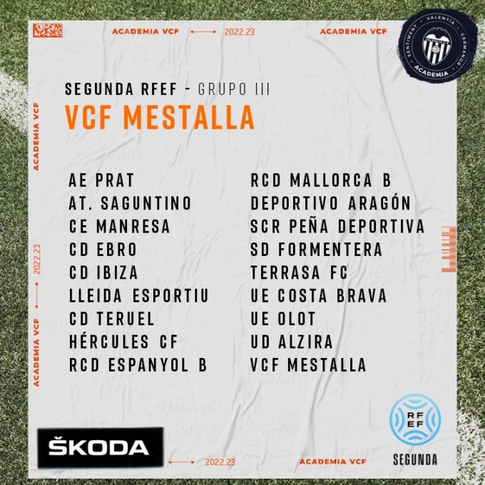 Los rivales del VCF Mestalla