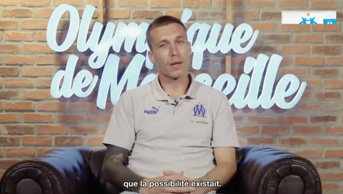 Rubén Blanco en una entrevista concedida a los medios del Olympique de Marsella.
