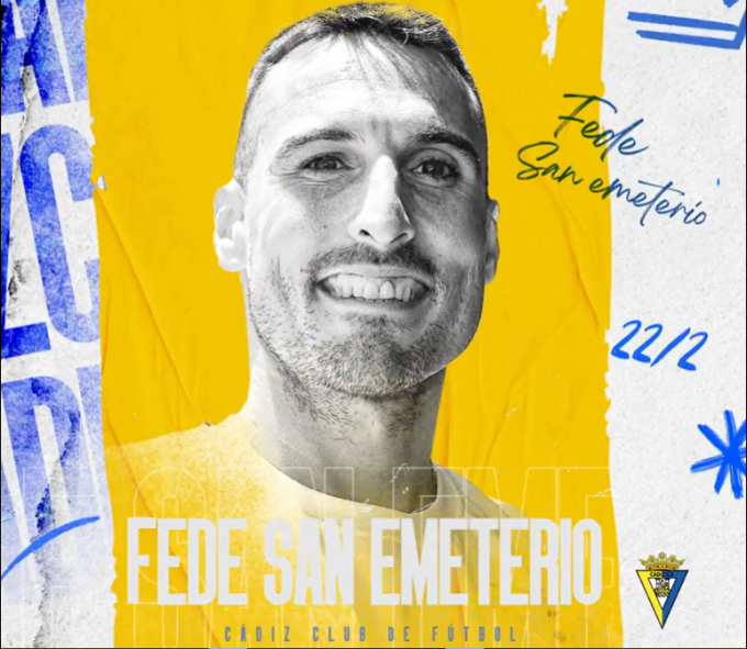 Fede San Emeterio firma por el Cádiz (Foto: Cádiz CF).