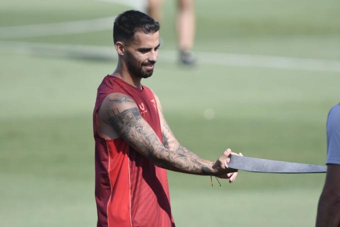 Suso, en un entrenamiento del Sevilla FC (Kiko Hurtado).