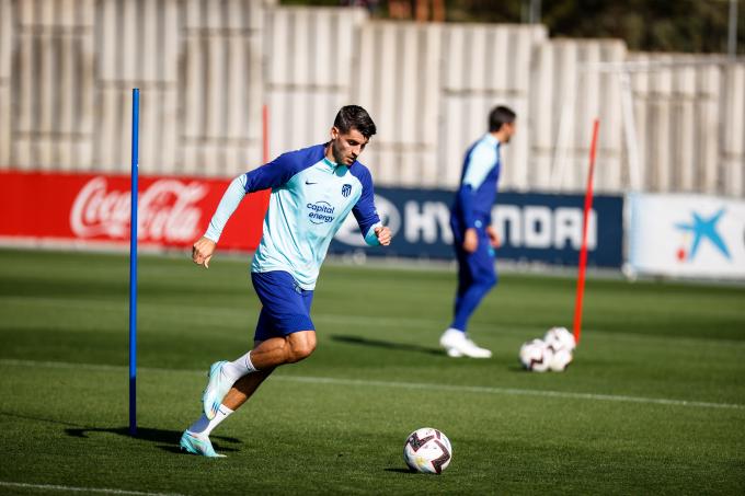 Morata, en el entrenamiento del Atlético de Madrid (Foto: ATM).