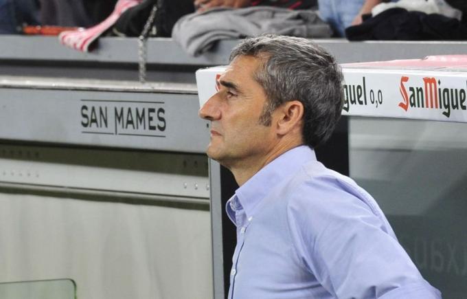 Valverde, durante el partido ante el Atlético en San Mamés (Foto: LaLiga).
