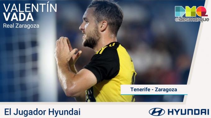 Valentín Vada, Jugador Hyundai del Tenerife-Real Zaragoza.