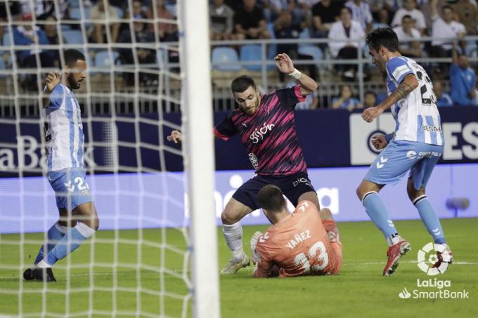 Víctor Campuzano, en el Málaga-Sporting (Foto: LaLiga).