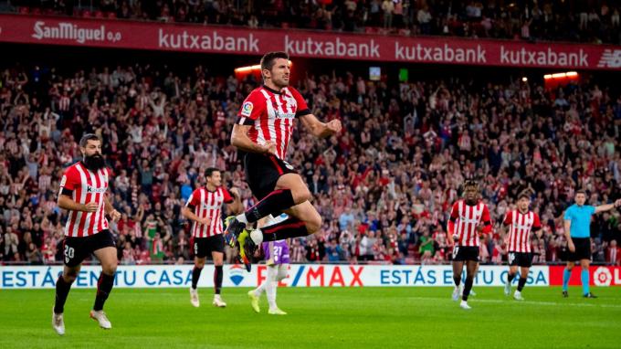 Gol de Vivian en el partido ante el Valladolid en San Mamés (Foto: Athletic Club).