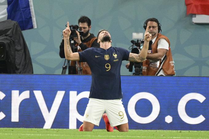 Giroud celebra uno de sus goles en el Francia-Australia de Qatar (FOTO: Cordón Press).