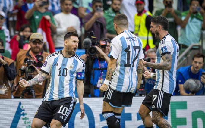 Argentina celebra el gol de Messi contra Arabia Saudí (Foto: Cordon Press).
