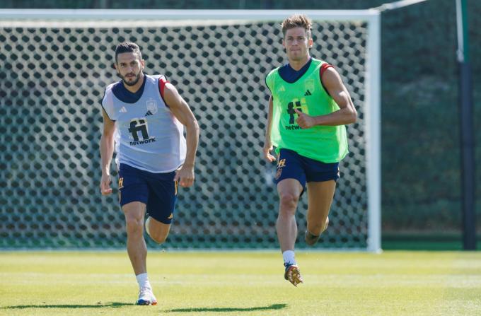 Koke y Marcos Llorente, en un entrenamiento con España en el Mundial (Foto: Cordon Press).