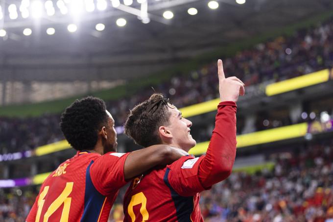 Gavi celebrando el gol contra Costa Rica (Foto: Cordon Press).