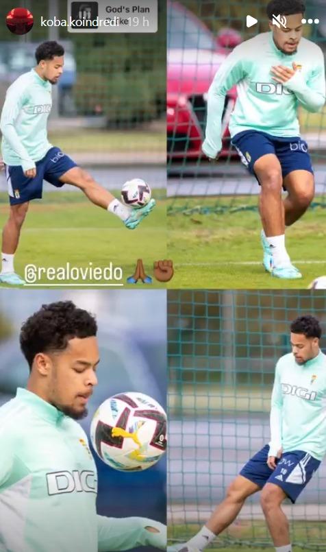 Koba, contento por volver con el Oviedo (Foto: Instagram @koba.koindredi).