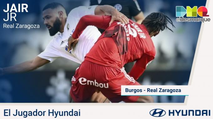 Jair, el Jugador Hyundai del Burgos-Real Zaragoza.