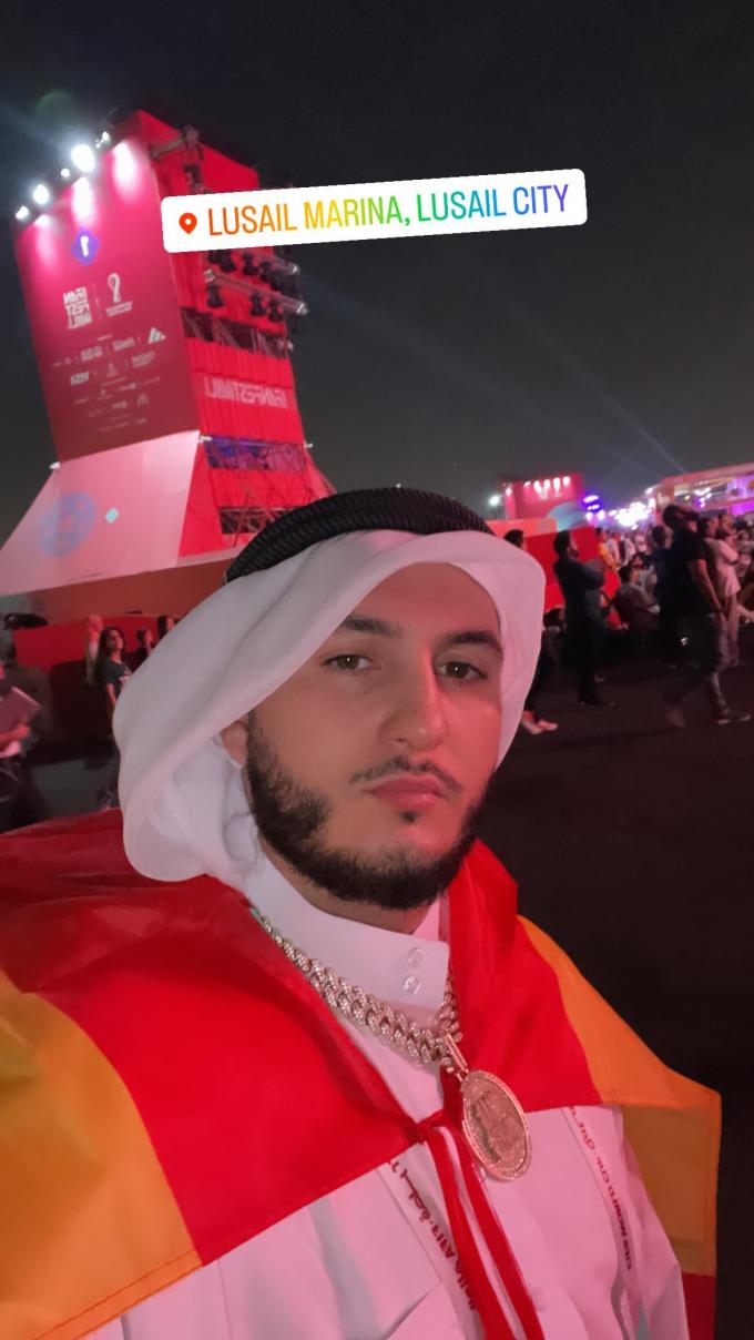 Omar Montes, y el discurso en el FIFA Fan Fest celebrado en el Mundial de Qatar.